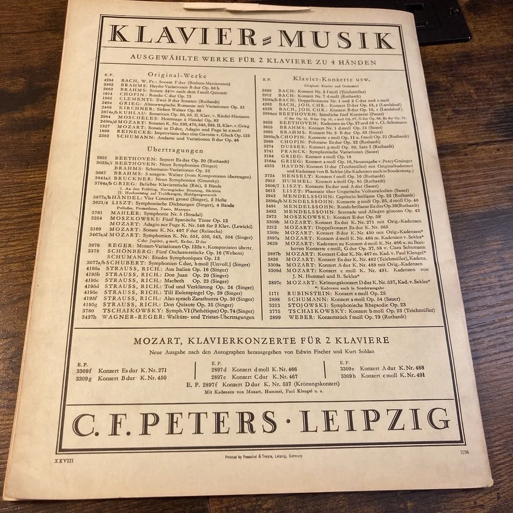 Edition Peters Nr 2894 Beethoven Klavier Konzert Opus 37 C moll Ut mineur C mino